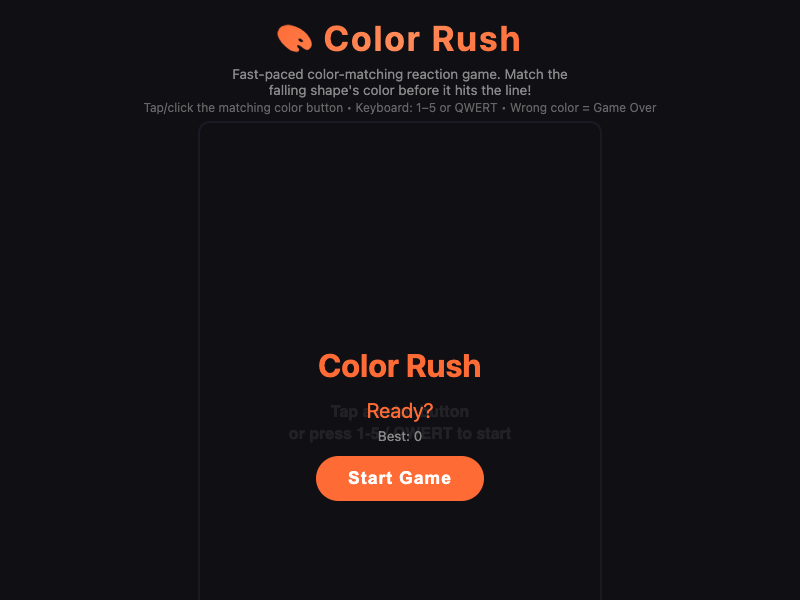 Color Rush gameplay showing a runner character dodging obstacles on a colorful platform